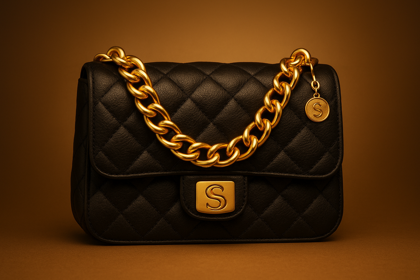 Noir-Luxe-Chain-Handbag